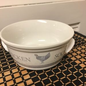 FTD Vintage  (1985) Blue Stripe Chicken Soup Bowl